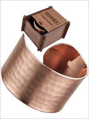 Hammered Copper Wide Cuff Bracelet Adjustable Artisan Women Jewelry